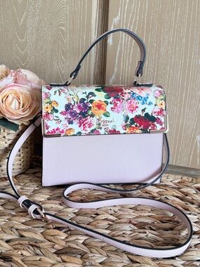 Dune London Floral Top-Panel Lilac Crossbody Bag